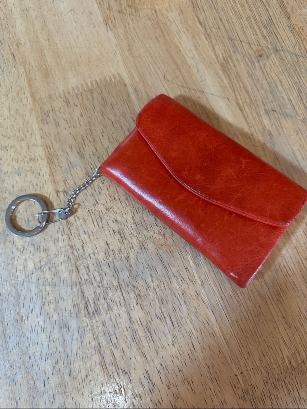 HOBO Red Leather Keychain Wallet